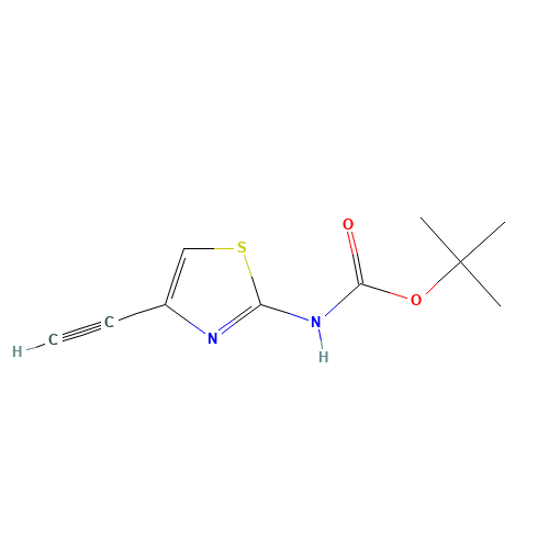 tert-butyl N-(4-ethynyl-1,3-thiazol-2-yl)carbamate (CAS: 815610-14-1) - Chemical Structure and Molecular Formula 