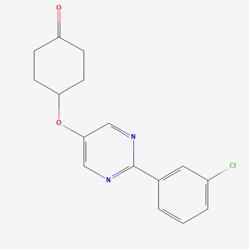 4-[2-(3-chlorophenyl)pyrimidin-5-yl]oxycyclohexan-1-one (CAS: 1314391-45-1) - Chemical Structure and Molecular Formula 