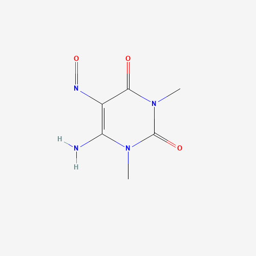 6-amino-1,3-dimethyl-5-nitrosopyrimidine-2,4-dione (CAS: 6632-68-4) - Chemical Structure and Molecular Formula 
