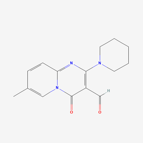 7-methyl-4-oxo-2-piperidin-1-ylpyrido[1,2-a]pyrimidine-3-carbaldehyde (CAS: 300586-42-9) - Chemical Structure and Molecular Formula 