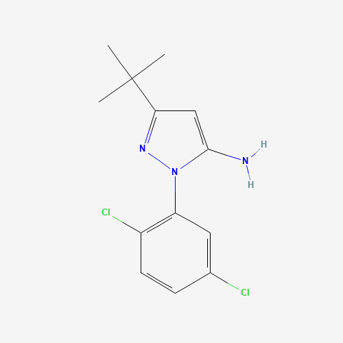 5-tert-butyl-2-(2,5-dichlorophenyl)pyrazol-3-amine (CAS: 1017781-20-2) - Chemical Structure and Molecular Formula 