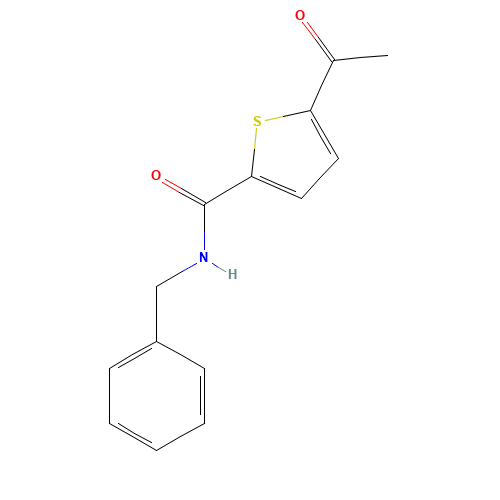 5-acetyl-N-benzylthiophene-2-carboxamide (CAS: 862698-91-7) - Chemical Structure and Molecular Formula 