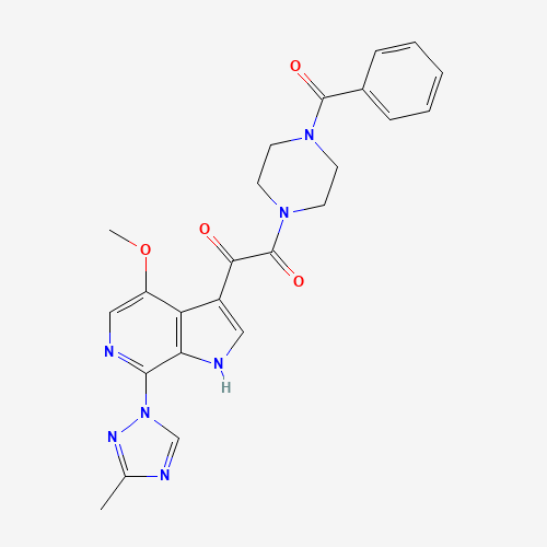 1-(4-benzoylpiperazin-1-yl)-2-[4-methoxy-7-(3-methyl-1,2,4-triazol-1-yl)-1H-pyrrolo[2,3-c]pyridin-3-yl]ethane-1,2-dione (CAS: 701213-36-7) - Related Chemical Product