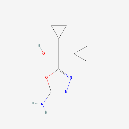 (5-amino-1,3,4-oxadiazol-2-yl)-dicyclopropylmethanol (CAS: 932369-53-4) - Chemical Structure and Molecular Formula 
