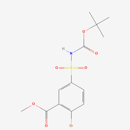 methyl 2-bromo-5-[(2-methylpropan-2-yl)oxycarbonylsulfamoyl]benzoate (CAS: 1272756-19-0) - Chemical Structure and Molecular Formula 