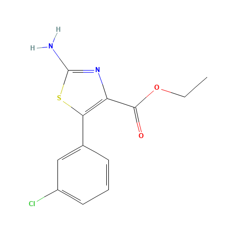 ethyl 2-amino-5-(3-chlorophenyl)-1,3-thiazole-4-carboxylate (CAS: 77505-90-9) - Chemical Structure and Molecular Formula 