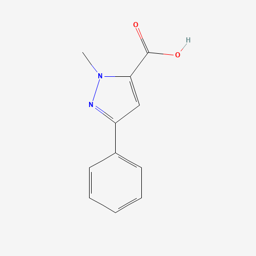 2-methyl-5-phenylpyrazole-3-carboxylic acid (CAS: 10250-64-3) - Chemical Structure and Molecular Formula 