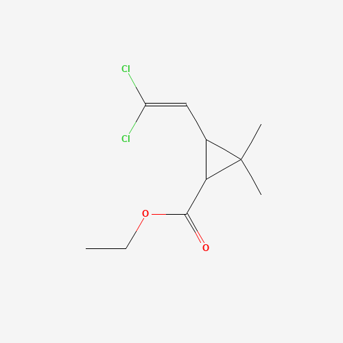 ethyl 3-(2,2-dichloroethenyl)-2,2-dimethylcyclopropane-1-carboxylate (CAS: 59609-49-3) - Chemical Structure and Molecular Formula 