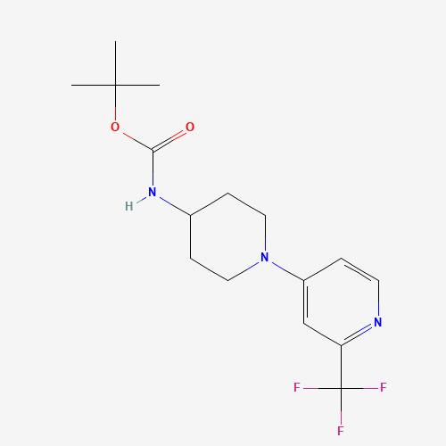 tert-butyl N-[1-[2-(trifluoromethyl)pyridin-4-yl]piperidin-4-yl]carbamate (CAS: 1329672-98-1) - Chemical Structure and Molecular Formula 