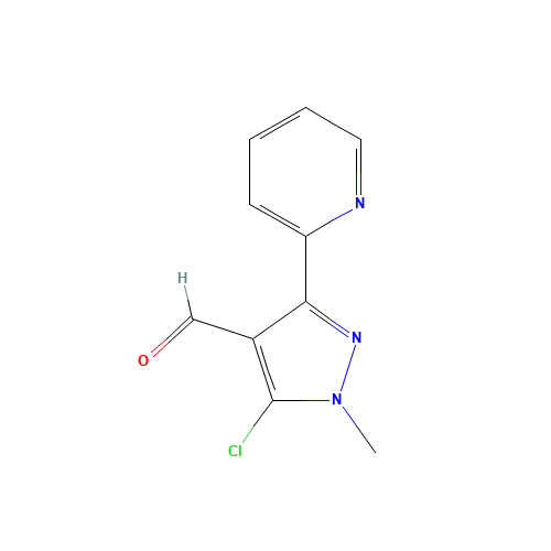 5-chloro-1-methyl-3-pyridin-2-ylpyrazole-4-carbaldehyde (CAS: 857640-07-4) - Chemical Structure and Molecular Formula 