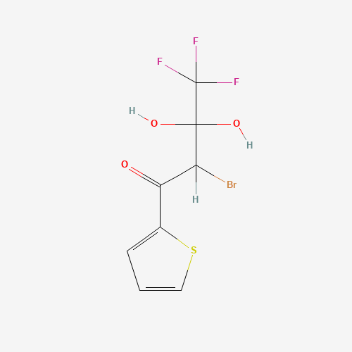 2-bromo-4,4,4-trifluoro-3,3-dihydroxy-1-thiophen-2-ylbutan-1-one (CAS: 182131-50-6) - Chemical Structure and Molecular Formula 