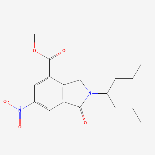 methyl 2-heptan-4-yl-6-nitro-1-oxo-3H-isoindole-4-carboxylate (CAS: 1109230-32-1) - Chemical Structure and Molecular Formula 
