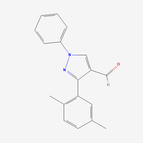 3-(2,5-dimethylphenyl)-1-phenylpyrazole-4-carbaldehyde (CAS: 431073-03-9) - Chemical Structure and Molecular Formula 