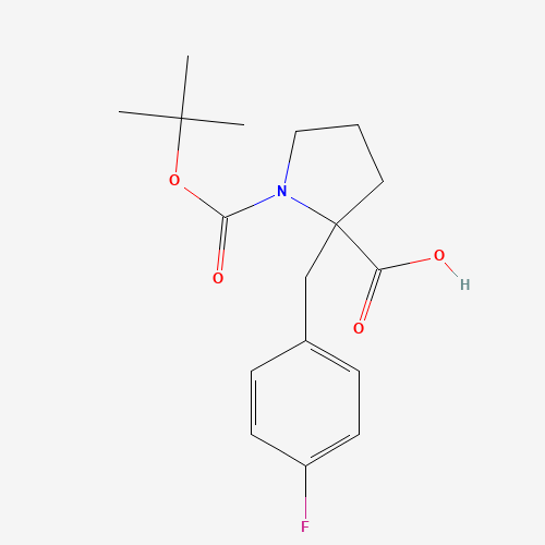 2-[(4-fluorophenyl)methyl]-1-[(2-methylpropan-2-yl)oxycarbonyl]pyrrolidine-2-carboxylic acid (CAS: 351002-78-3) - Chemical Structure and Molecular Formula 