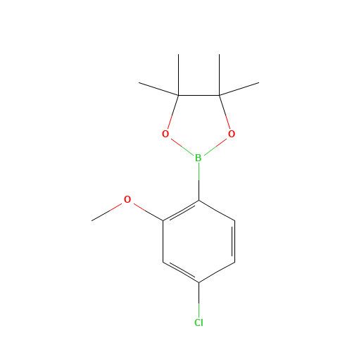2-(4-chloro-2-methoxyphenyl)-4,4,5,5-tetramethyl-1,3,2-dioxaborolane (CAS: 866141-76-6) - Chemical Structure and Molecular Formula 