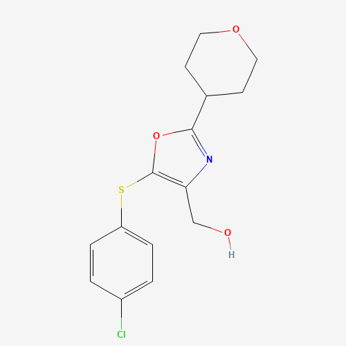 [5-(4-chlorophenyl)sulfanyl-2-(oxan-4-yl)-1,3-oxazol-4-yl]methanol (CAS: 1344088-60-3) - Related Chemical Product