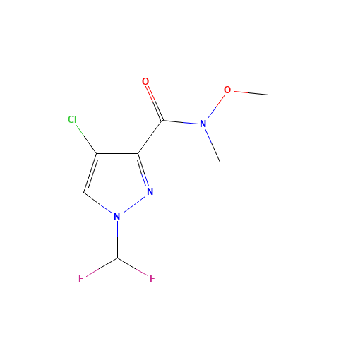 4-chloro-1-(difluoromethyl)-N-methoxy-N-methylpyrazole-3-carboxamide (CAS: 1357098-10-2) - Related Chemical Product