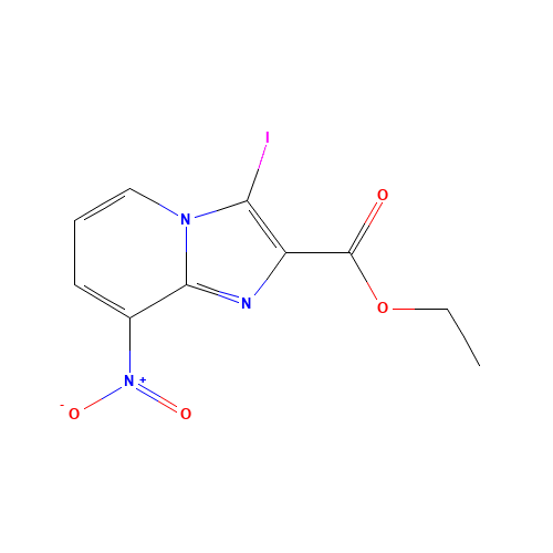 ethyl 3-iodo-8-nitroimidazo[1,2-a]pyridine-2-carboxylate (CAS: 885271-48-7) - Chemical Structure and Molecular Formula 
