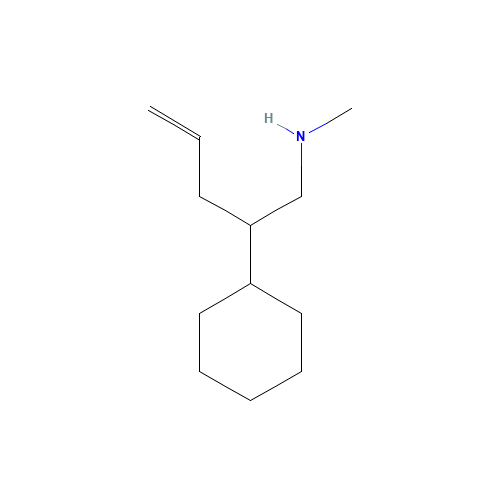 2-cyclohexyl-N-methylpent-4-en-1-amine (CAS: 220395-84-6) - Chemical Structure and Molecular Formula 