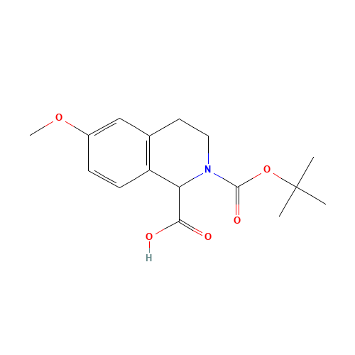 6-methoxy-2-[(2-methylpropan-2-yl)oxycarbonyl]-3,4-dihydro-1H-isoquinoline-1-carboxylic acid (CAS: 499139-27-4) - Related Chemical Product