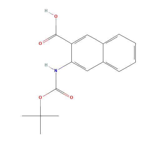 3-[(2-methylpropan-2-yl)oxycarbonylamino]naphthalene-2-carboxylic acid (CAS: 887242-59-3) - Chemical Structure and Molecular Formula 