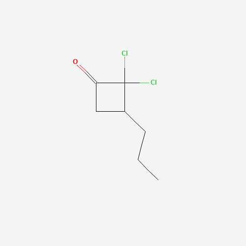 2,2-dichloro-3-propylcyclobutan-1-one (CAS: 13866-29-0) - Chemical Structure and Molecular Formula 