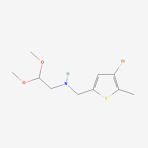 N-[(4-bromo-5-methylthiophen-2-yl)methyl]-2,2-dimethoxyethanamine (CAS: 943606-34-6) - Chemical Structure and Molecular Formula 