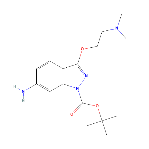 tert-butyl 6-amino-3-[2-(dimethylamino)ethoxy]indazole-1-carboxylate (CAS: 454482-10-1) - Chemical Structure and Molecular Formula 