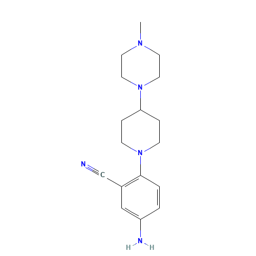 5-amino-2-[4-(4-methylpiperazin-1-yl)piperidin-1-yl]benzonitrile (CAS: 288252-23-3) - Related Chemical Product