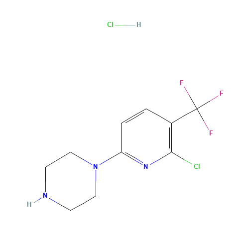 1-[6-chloro-5-(trifluoromethyl)pyridin-2-yl]piperazine;hydrochloride (CAS: 210821-63-9) - Chemical Structure and Molecular Formula 