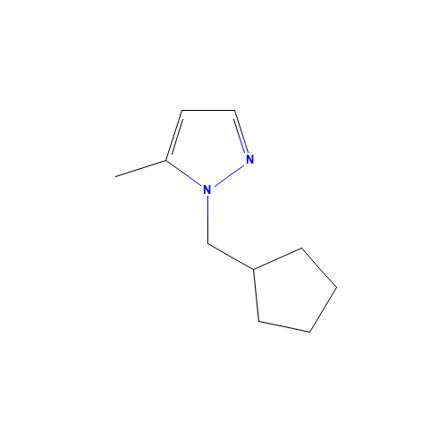 1-(cyclopentylmethyl)-5-methylpyrazole (CAS: 1342451-45-9) - Chemical Structure and Molecular Formula 