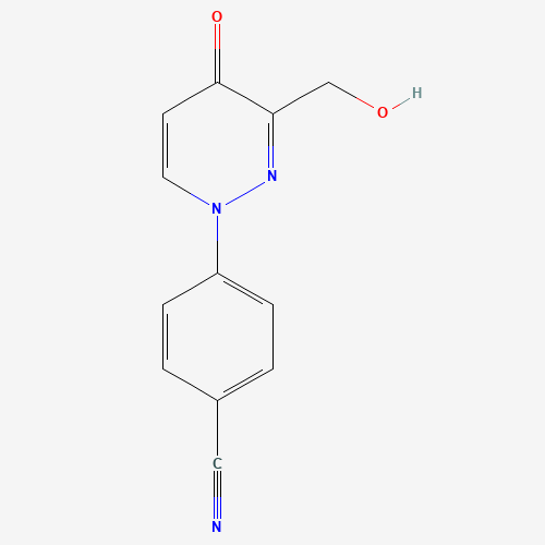 4-[3-(hydroxymethyl)-4-oxopyridazin-1-yl]benzonitrile (CAS: 1314396-83-2) - Chemical Structure and Molecular Formula 