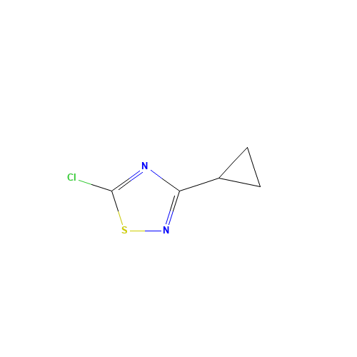 5-chloro-3-cyclopropyl-1,2,4-thiadiazole (CAS: 122684-54-2) - Chemical Structure and Molecular Formula 