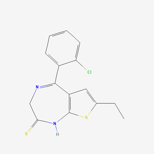5-(2-chlorophenyl)-7-ethyl-3,4-dihydrothieno[2,3-e][1,4]diazepine-2-thione (CAS: 40054-40-8) - Related Chemical Product