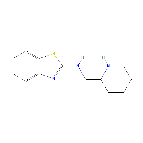 N-(piperidin-2-ylmethyl)-1,3-benzothiazol-2-amine (CAS: 475105-47-6) - Chemical Structure and Molecular Formula 