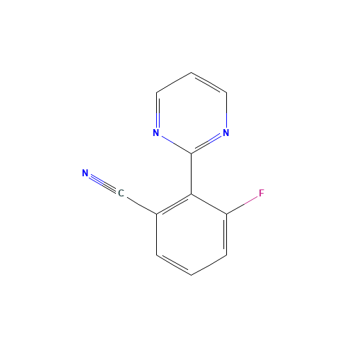 3-fluoro-2-pyrimidin-2-ylbenzonitrile (CAS: 1293285-05-8) - Chemical Structure and Molecular Formula 