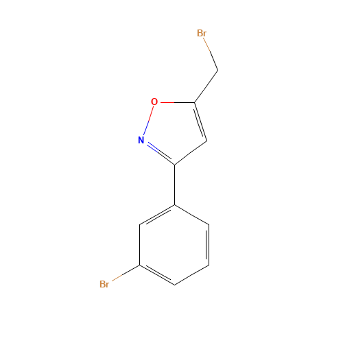 5-(bromomethyl)-3-(3-bromophenyl)-1,2-oxazole (CAS: 1158735-27-3) - Chemical Structure and Molecular Formula 