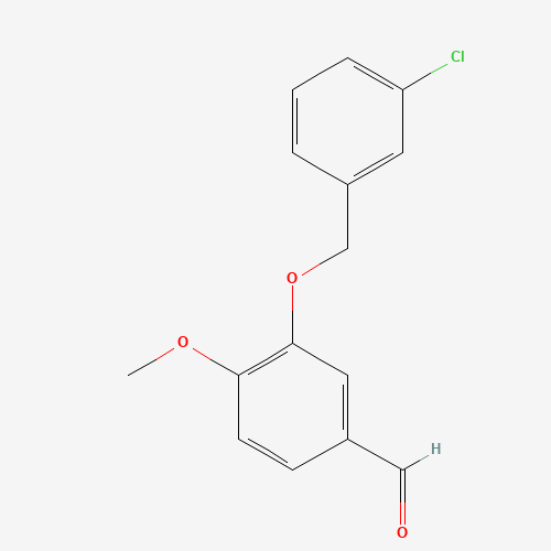 3-[(3-chlorophenyl)methoxy]-4-methoxybenzaldehyde (CAS: 447428-98-0) - Chemical Structure and Molecular Formula 