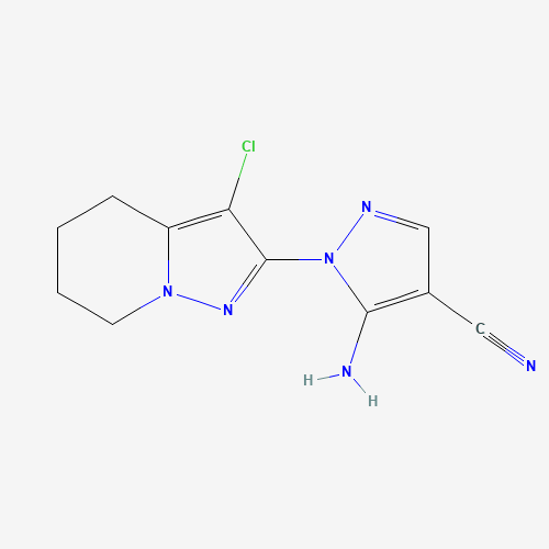5-amino-1-(3-chloro-4,5,6,7-tetrahydropyrazolo[1,5-a]pyridin-2-yl)pyrazole-4-carbonitrile (CAS: 149978-57-4) - Chemical Structure and Molecular Formula 