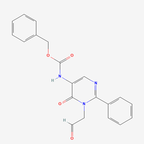 benzyl N-[6-oxo-1-(2-oxoethyl)-2-phenylpyrimidin-5-yl]carbamate (CAS: 148747-58-4) - Chemical Structure and Molecular Formula 