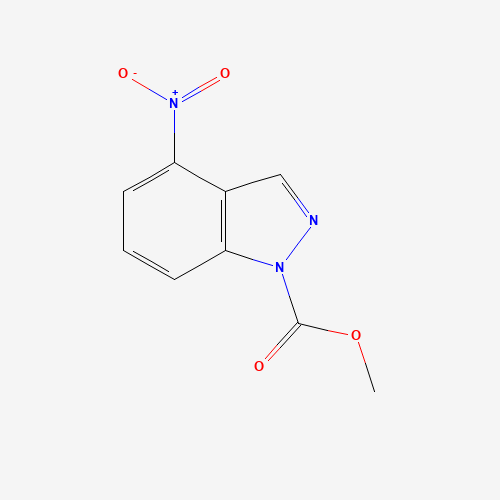 methyl 4-nitroindazole-1-carboxylate (CAS: 581812-75-1) - Chemical Structure and Molecular Formula 