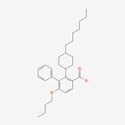 4-butoxy-2-(4-heptylcyclohexyl)-3-phenylbenzoate (CAS: 84601-03-6) - Chemical Structure and Molecular Formula 