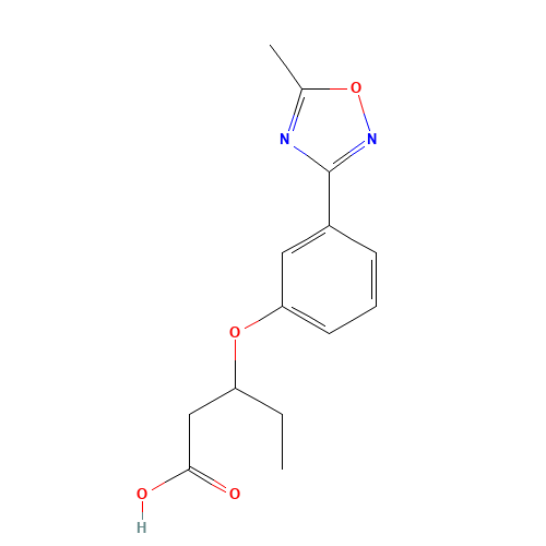 3-[3-(5-methyl-1,2,4-oxadiazol-3-yl)phenoxy]pentanoic acid (CAS: 1416627-92-3) - Related Chemical Product