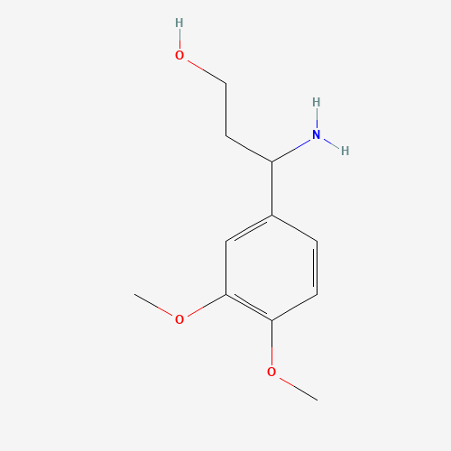 3-amino-3-(3,4-dimethoxyphenyl)propan-1-ol (CAS: 201408-35-7) - Chemical Structure and Molecular Formula 