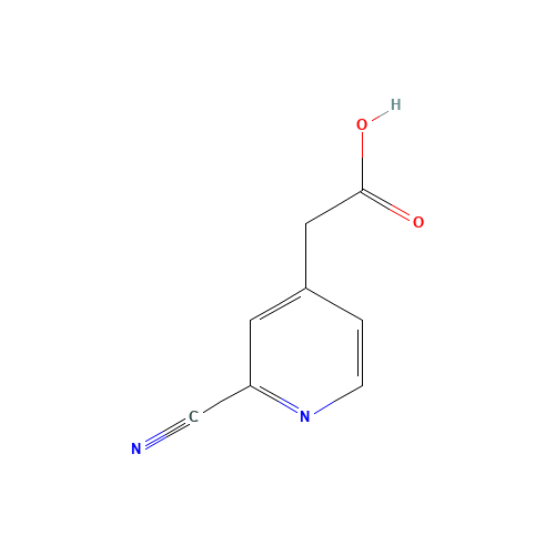 2-(2-cyanopyridin-4-yl)acetic acid (CAS: 502509-05-9) - Chemical Structure and Molecular Formula 