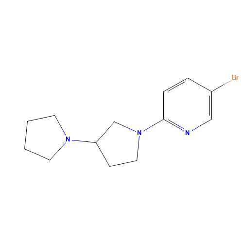5-bromo-2-(3-pyrrolidin-1-ylpyrrolidin-1-yl)pyridine (CAS: 690264-91-6) - Chemical Structure and Molecular Formula 