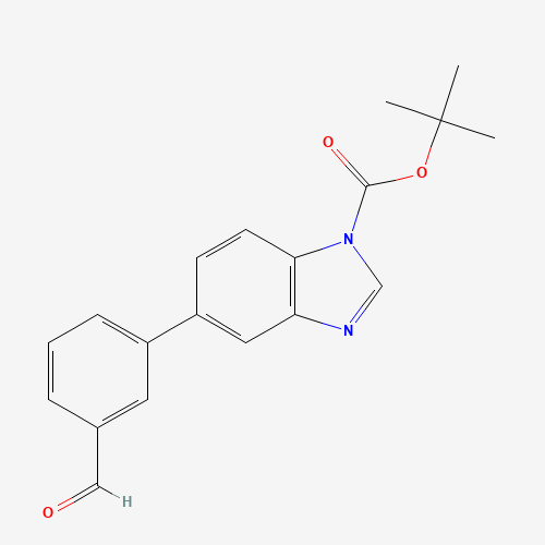tert-butyl 5-(3-formylphenyl)benzimidazole-1-carboxylate (CAS: 1008359-49-6) - Chemical Structure and Molecular Formula 