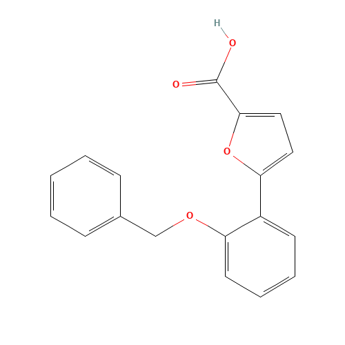 5-(2-phenylmethoxyphenyl)furan-2-carboxylic acid (CAS: 889951-82-0) - Chemical Structure and Molecular Formula 