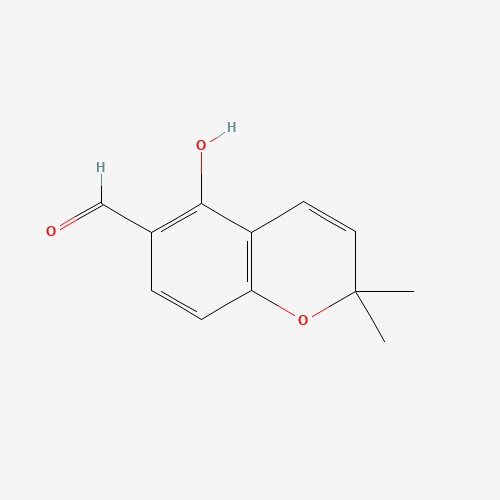 5-hydroxy-2,2-dimethylchromene-6-carbaldehyde (CAS: 54287-99-9) - Chemical Structure and Molecular Formula 