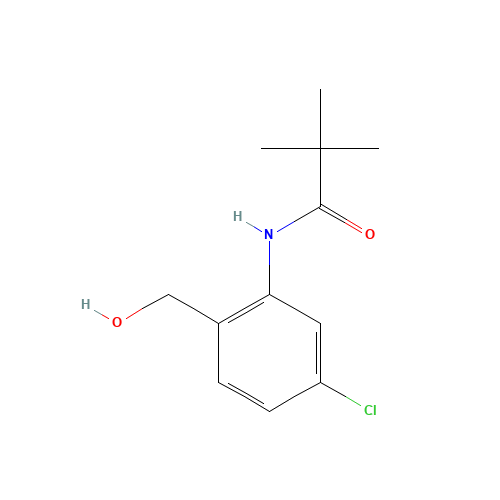 N-[5-chloro-2-(hydroxymethyl)phenyl]-2,2-dimethylpropanamide (CAS: 885609-88-1) - Chemical Structure and Molecular Formula 